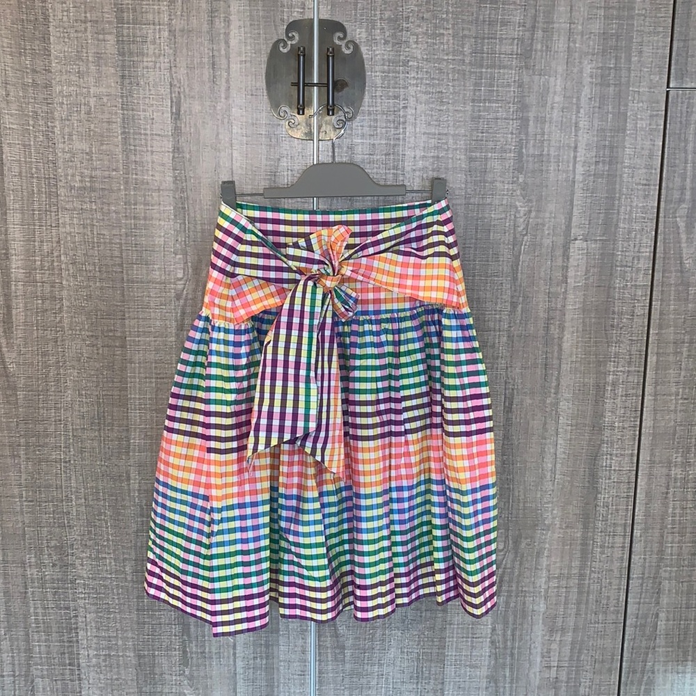 J Crew Tie Front Rainbow Skirt‎